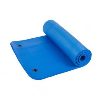 TPE коврик для гимнастики, 1830*610*10мм, синий цвет, один слой, два отверстия с пластмассовый втулк