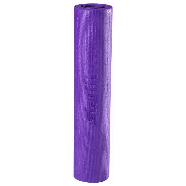 Коврик для йоги FM-102, PVC, 173x61x0,3 см, с рисунком, фиолетовый